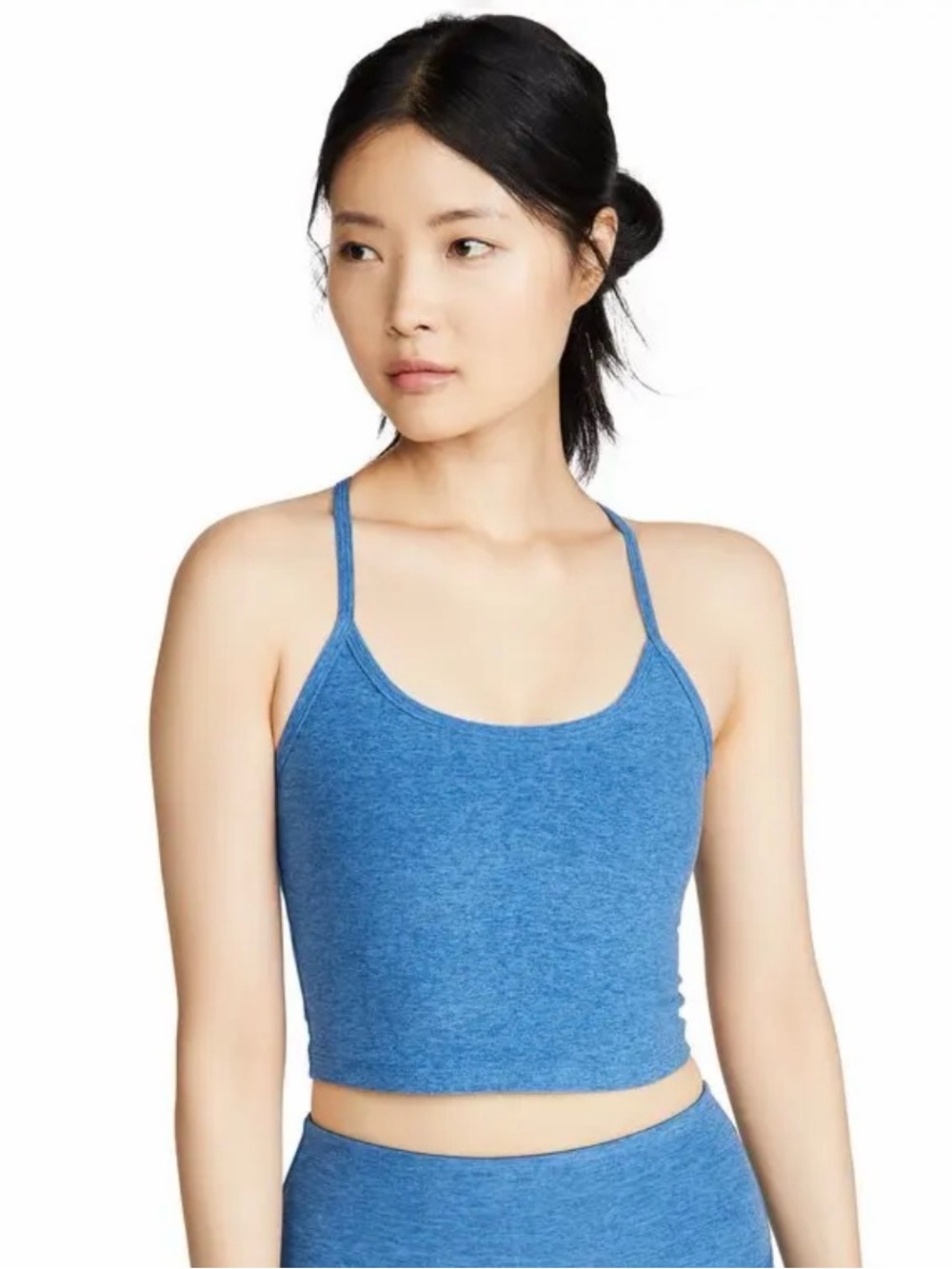 Beyond yoga Spacedye Slim Racerback Cropped Tank size small blue